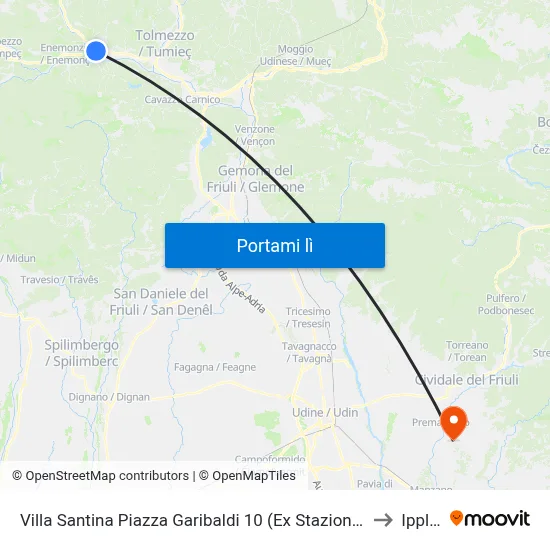Villa Santina Piazza Garibaldi 10 (Ex Stazione) to Ipplis map