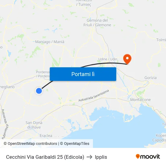 Cecchini Via Garibaldi 25 (Edicola) to Ipplis map