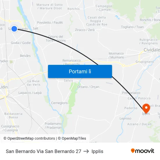 San Bernardo Via San Bernardo 27 to Ipplis map