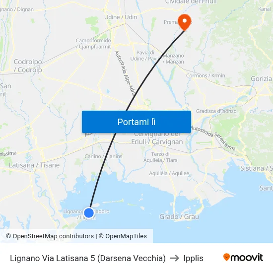 Lignano Via Latisana 5 (Darsena Vecchia) to Ipplis map