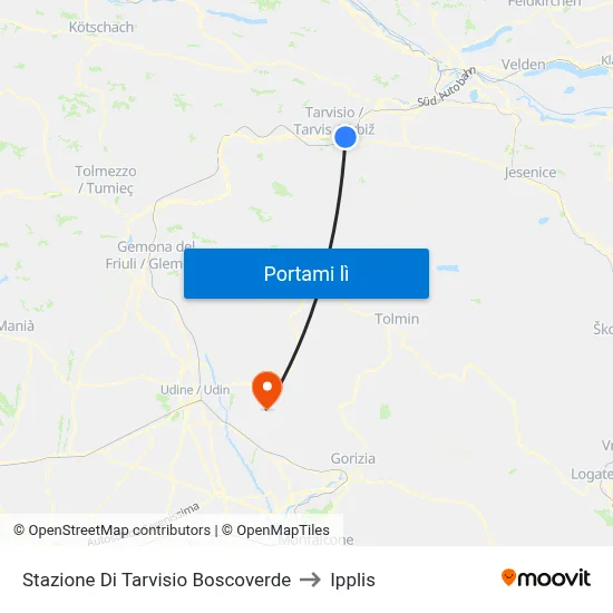 Stazione Di Tarvisio Boscoverde to Ipplis map