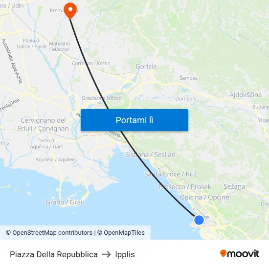 Piazza Della Repubblica to Ipplis map