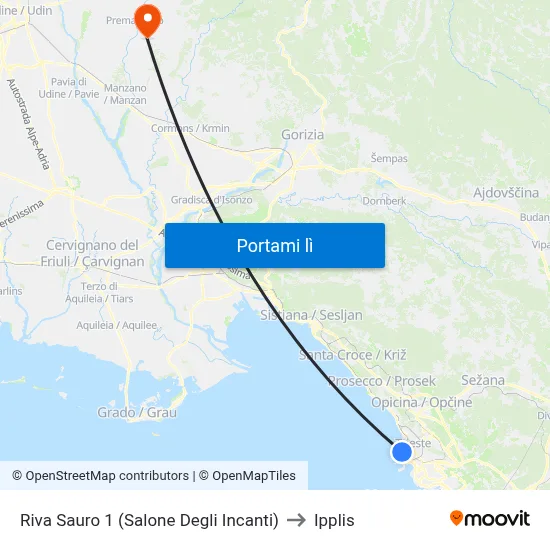 Riva Sauro 1 (Salone Degli Incanti) to Ipplis map