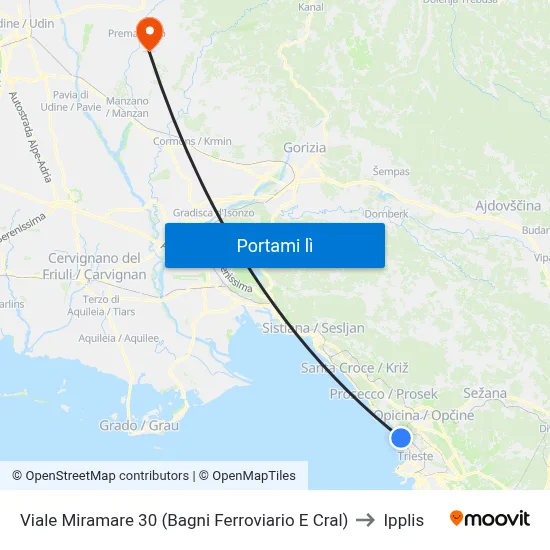 Viale Miramare 30 (Bagni Ferroviario E Cral) to Ipplis map