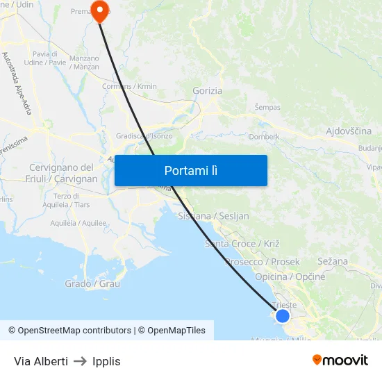 Via Alberti to Ipplis map