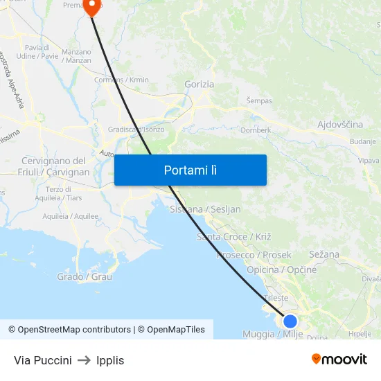 Via Puccini to Ipplis map