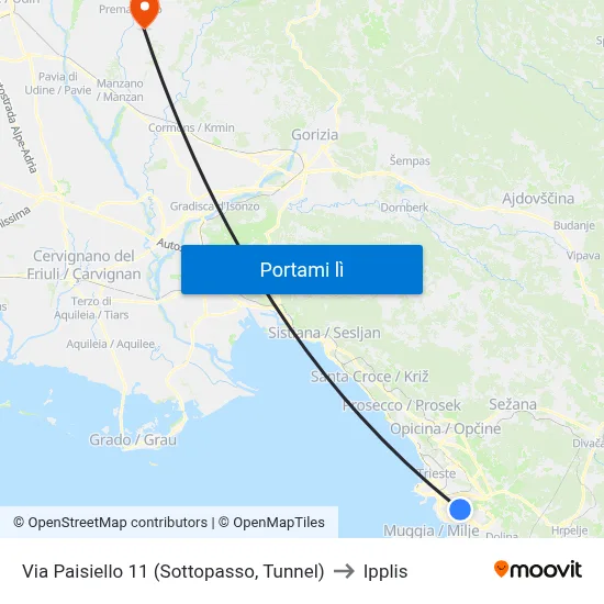 Via Paisiello 11 (Sottopasso, Tunnel) to Ipplis map