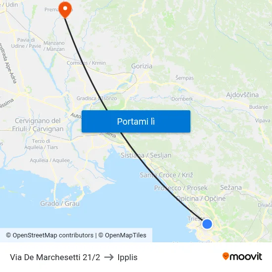 Via De Marchesetti 21/2 to Ipplis map