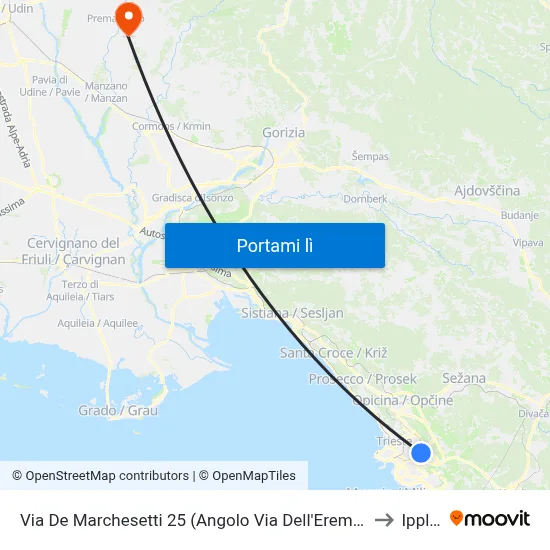 Via De Marchesetti 25 (Angolo Via Dell'Eremo) to Ipplis map