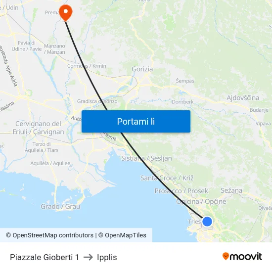 Piazzale Gioberti 1 to Ipplis map