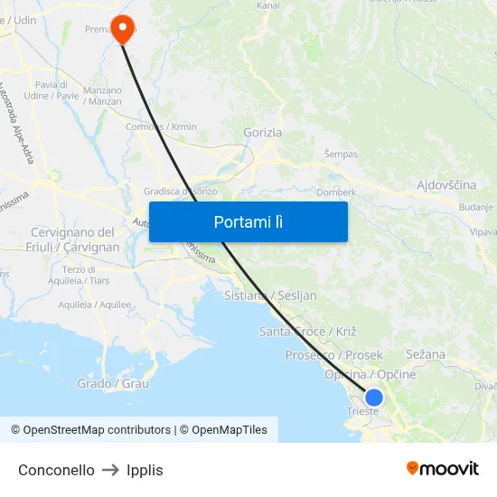 Conconello to Ipplis map