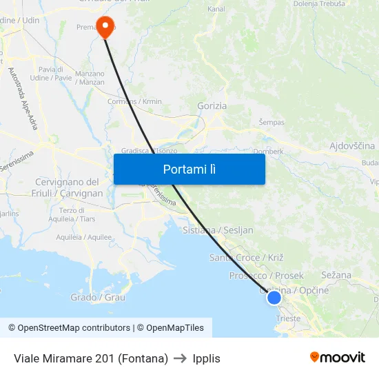 Viale Miramare 201 (Fontana) to Ipplis map