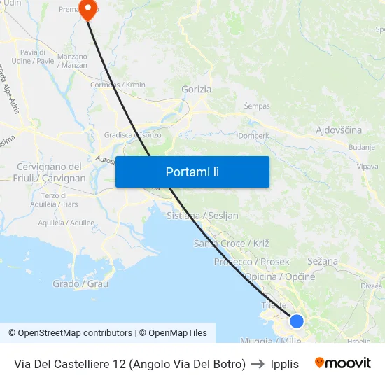Via Del Castelliere 12 (Angolo Via Del Botro) to Ipplis map
