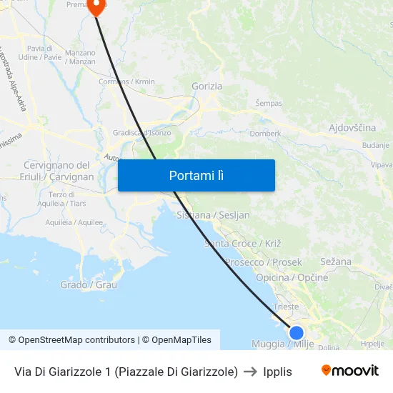 Via Di Giarizzole 1 (Piazzale Di Giarizzole) to Ipplis map