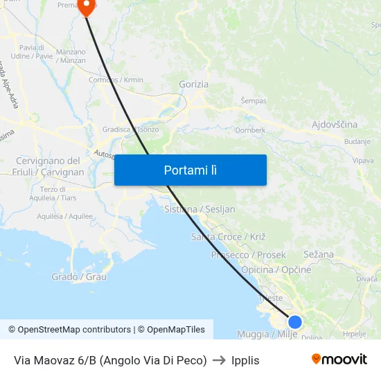 Via Maovaz 6/B (Angolo Via Di Peco) to Ipplis map