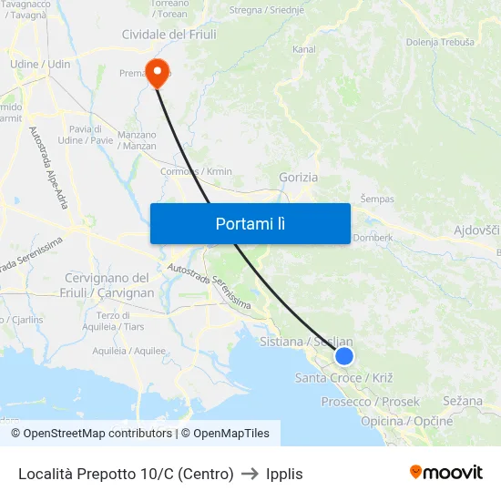 Località Prepotto 10/C (Centro) to Ipplis map