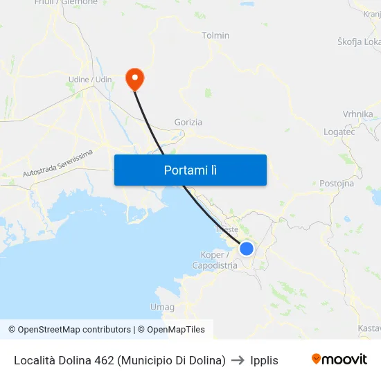 Località Dolina 462 (Municipio Di Dolina) to Ipplis map