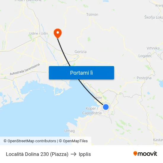 Località Dolina 230 (Piazza) to Ipplis map