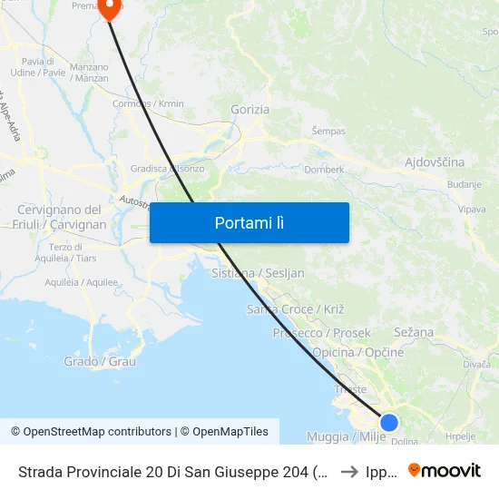Strada Provinciale 20 Di San Giuseppe 204 (Log) to Ipplis map