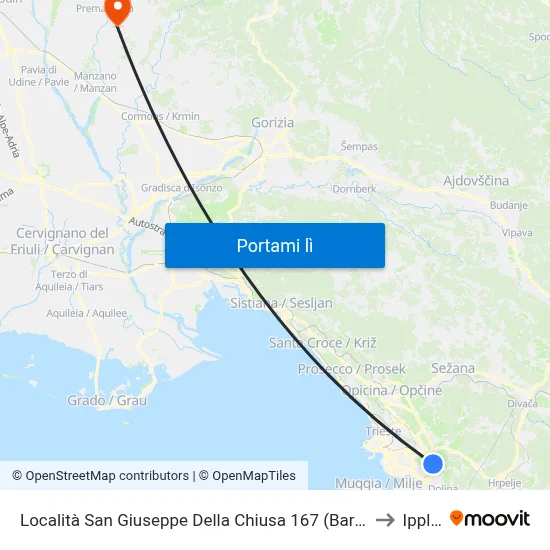 Località San Giuseppe Della Chiusa 167 (Barde) to Ipplis map