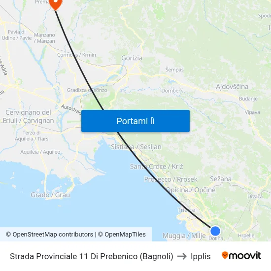 Strada Provinciale 11 Di Prebenico (Bagnoli) to Ipplis map