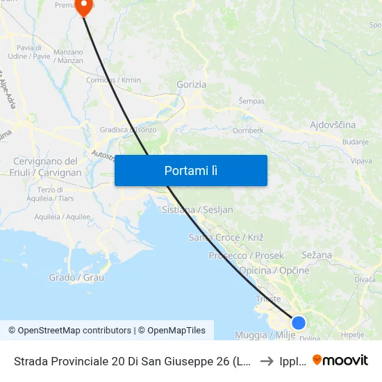 Strada Provinciale 20 Di San Giuseppe 26 (Log) to Ipplis map