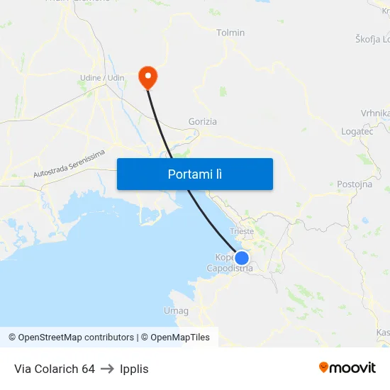 Via Colarich 64 to Ipplis map