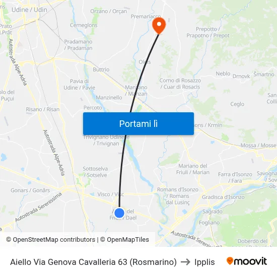 Aiello Via Genova Cavalleria 63 (Rosmarino) to Ipplis map