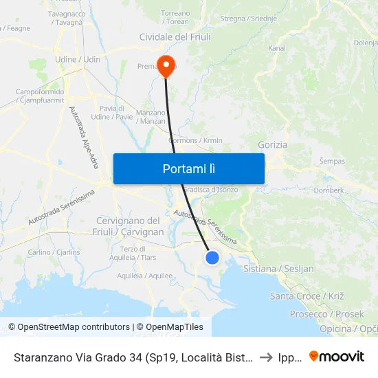 Staranzano Via Grado 34 (Sp19, Località Bistrigna) to Ipplis map