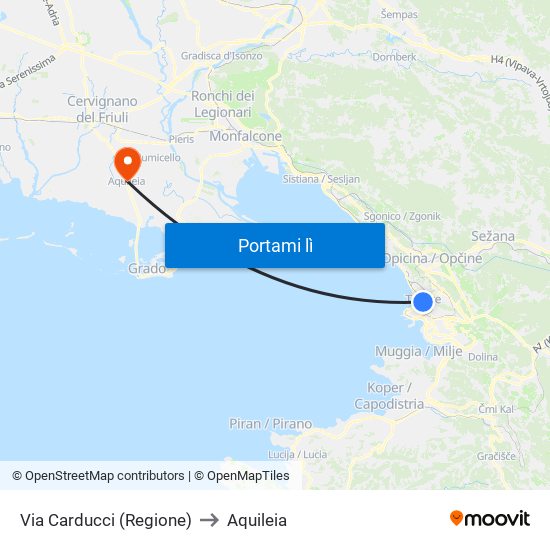 Via Carducci (Regione) to Aquileia map