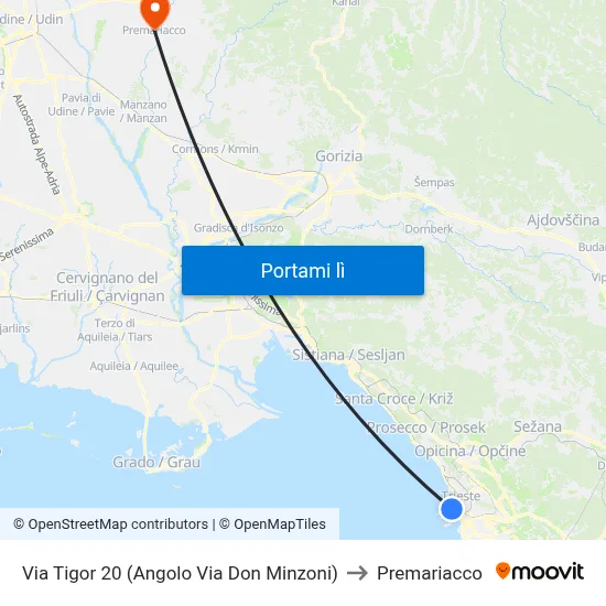 Via Tigor 20 (Angolo Via Don Minzoni) to Premariacco map