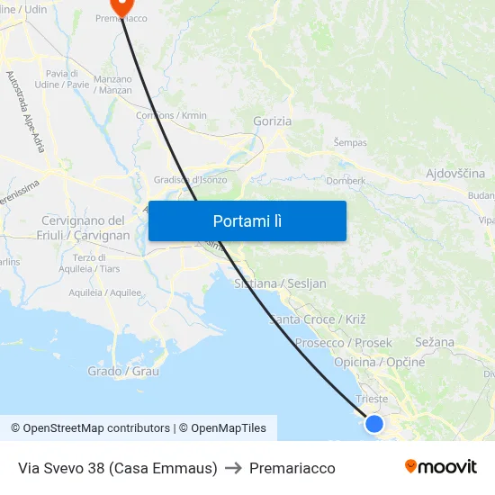 Via Svevo 38 (Casa Emmaus) to Premariacco map