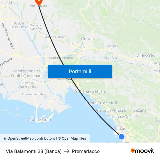 Via Baiamonti 38 (Banca) to Premariacco map