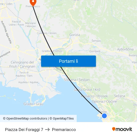 Piazza Dei Foraggi 7 to Premariacco map