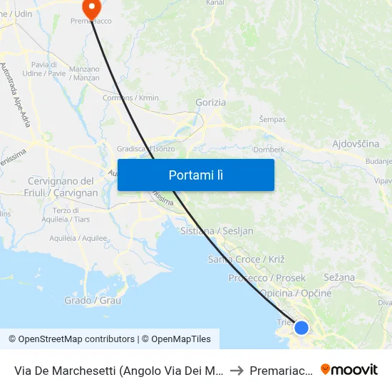 Via De Marchesetti (Angolo Via Dei Mille) to Premariacco map