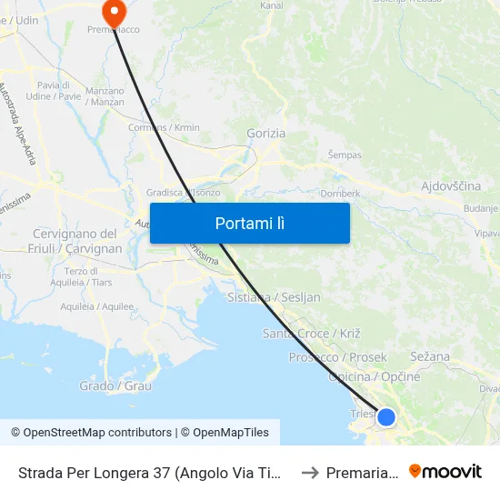 Strada Per Longera 37 (Angolo Via Timignano) to Premariacco map
