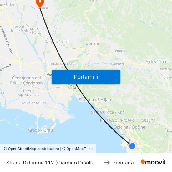 Strada Di Fiume 112 (Giardino Di Villa Sartorio) to Premariacco map