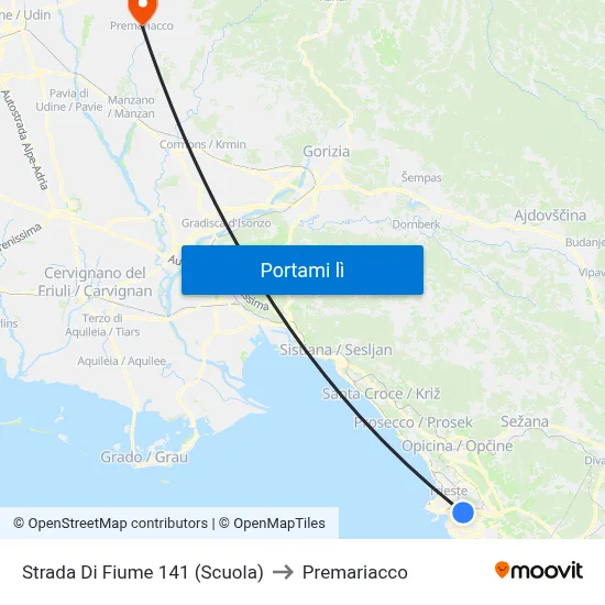 Strada Di Fiume 141 (Scuola) to Premariacco map