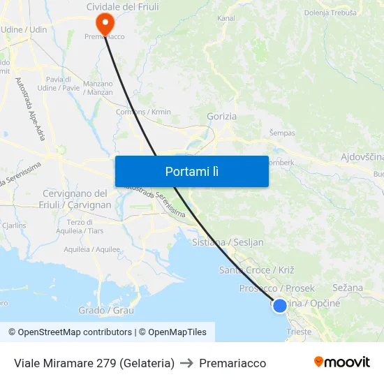 Viale Miramare 279 (Gelateria) to Premariacco map