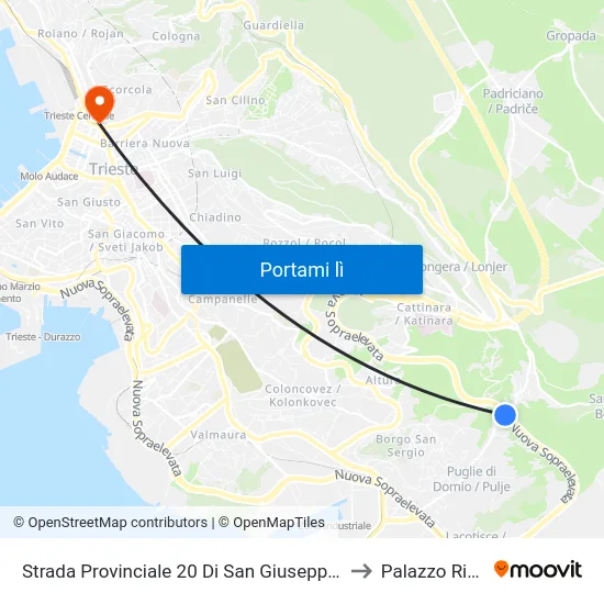 Strada Provinciale 20 Di San Giuseppe (Cavalcavia Log) to Palazzo Rittmeyer map