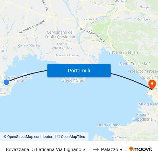 Bevazzana Di Latisana Via Lignano Sud (Direzione Lignano) to Palazzo Rittmeyer map