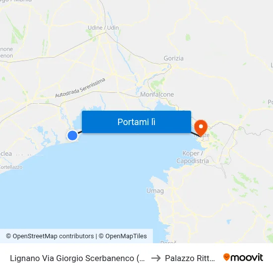 Lignano Via Giorgio Scerbanenco (Parco Zoo) to Palazzo Rittmeyer map