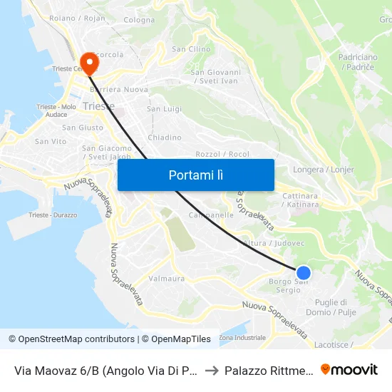 Via Maovaz 6/B (Angolo Via Di Peco) to Palazzo Rittmeyer map