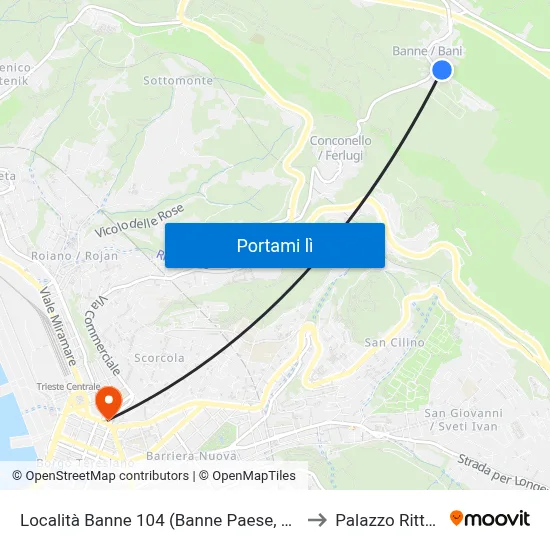 Località Banne 104 (Banne Paese, Ex Caserme) to Palazzo Rittmeyer map