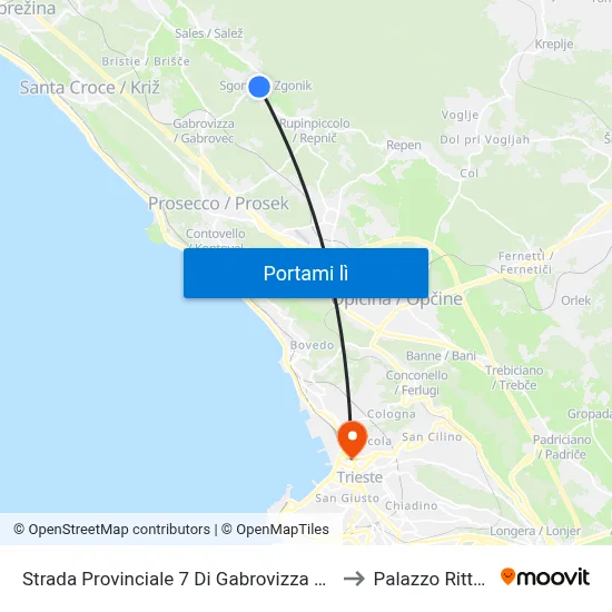 Strada Provinciale 7 Di Gabrovizza 43 (Sgonico) to Palazzo Rittmeyer map
