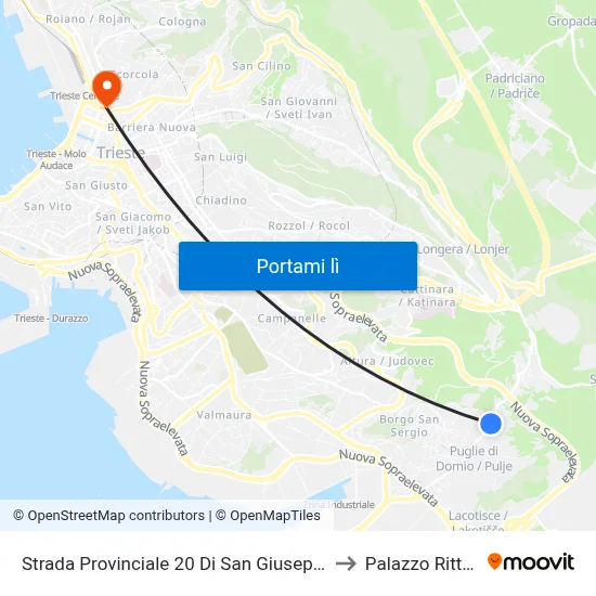Strada Provinciale 20 Di San Giuseppe 204 (Log) to Palazzo Rittmeyer map