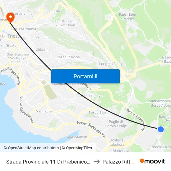 Strada Provinciale 11 Di Prebenico (Bagnoli) to Palazzo Rittmeyer map