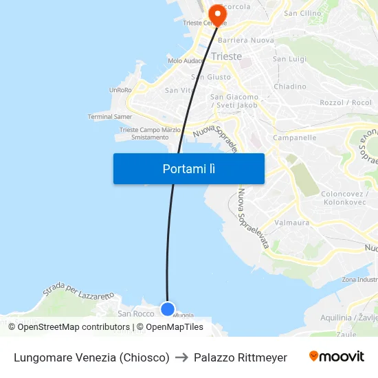 Lungomare Venezia (Chiosco) to Palazzo Rittmeyer map