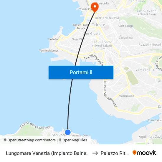 Lungomare Venezia (Impianto Balneare San Rocco) to Palazzo Rittmeyer map