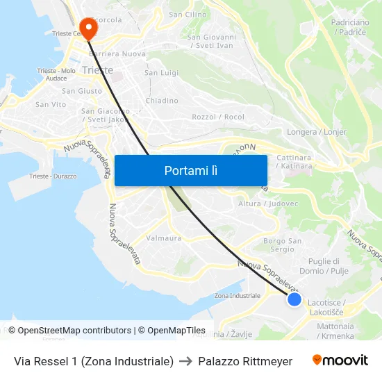 Via Ressel 1 (Zona Industriale) to Palazzo Rittmeyer map